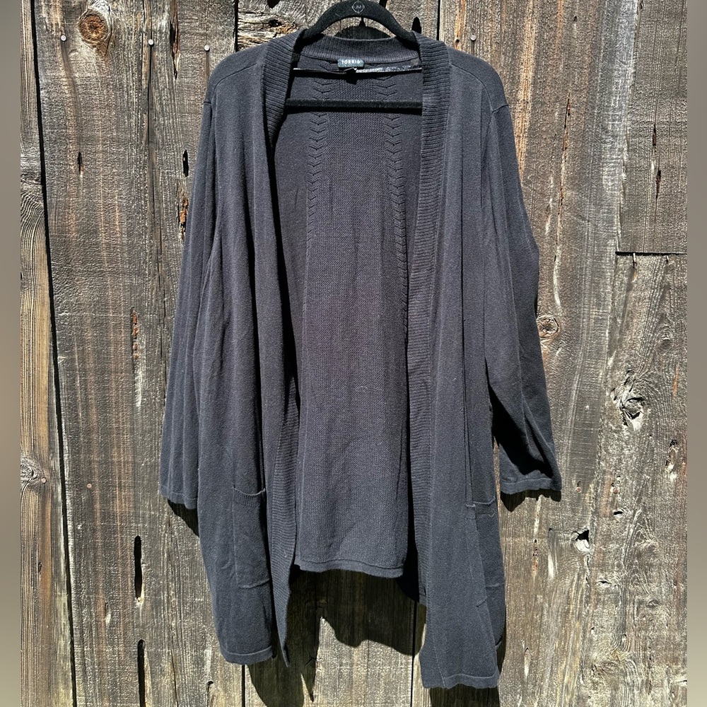 Torrid Black Simple Open Cardigan with Detailing on Back